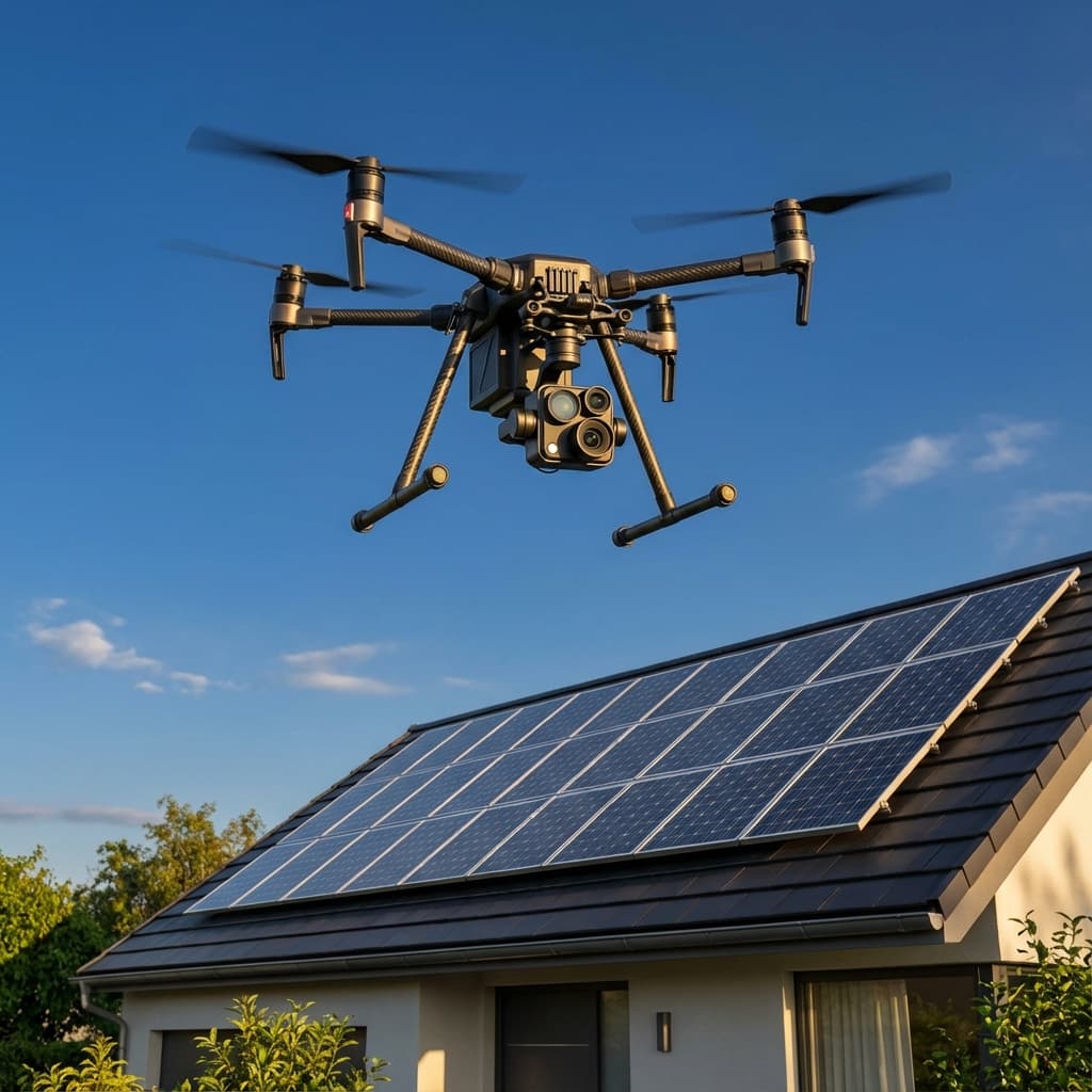 Drohne bei Hausinspektion